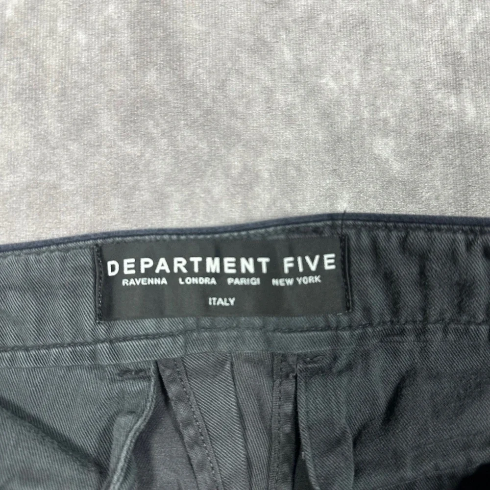 Department Five Mens Chino Pants Dark Grey Slim Fit Made in Italy Size 32 Luxury